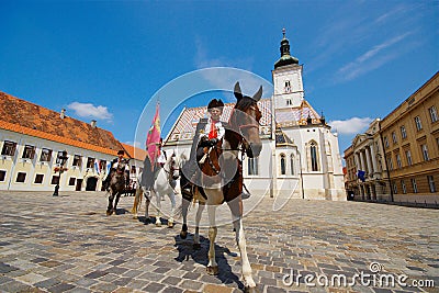 Kravat Regiment, Zagreb, Croatia Editorial Stock Photo